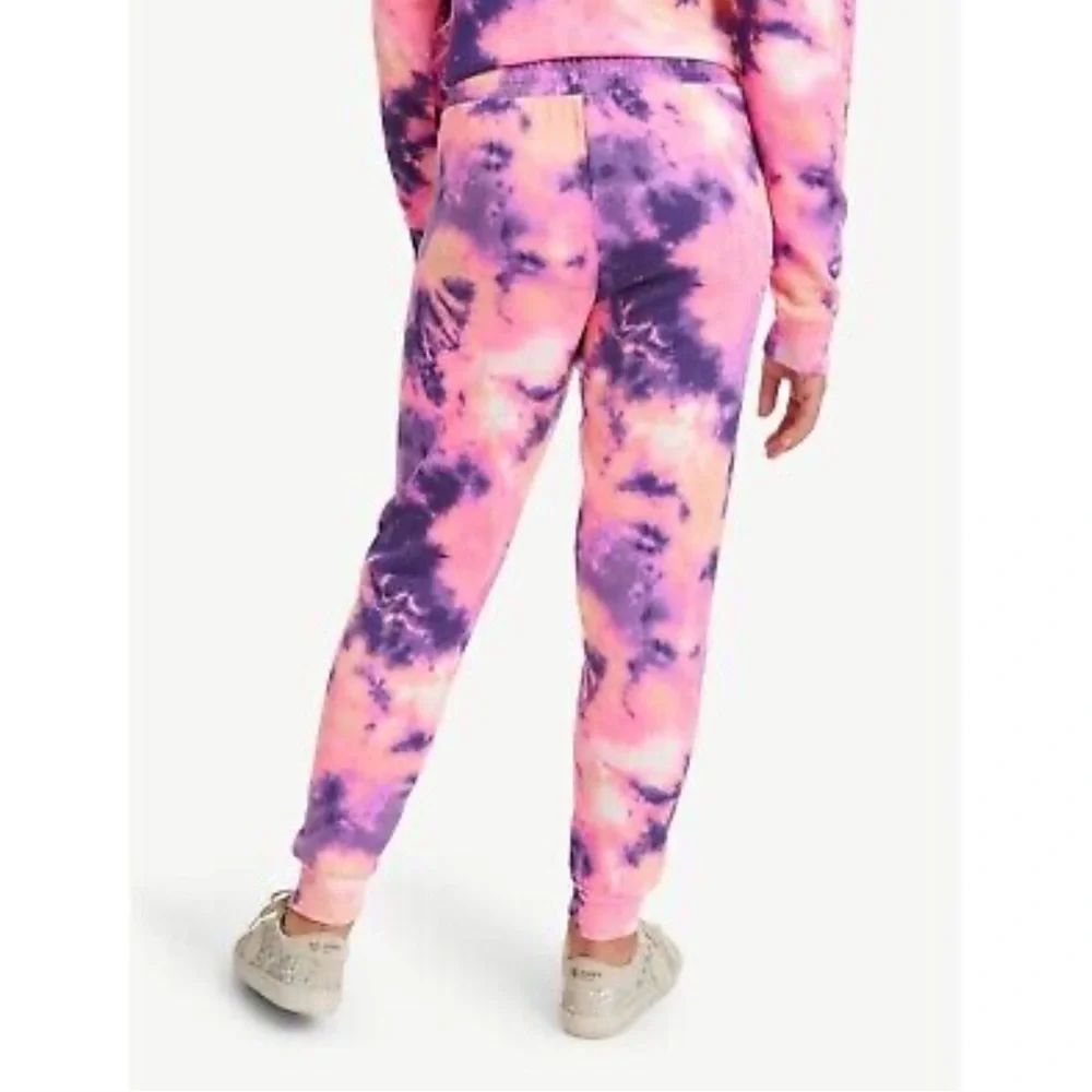 Justice Child's Pink Purple Tie Dye Sweatpants NWT L (12-14) #1490